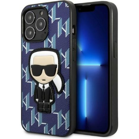 Karl Lagerfeld KLHCP13XPMNIKBL iPhone 13 Pro Max 6.7 carcasa rígida azul/azul Monogram Ikonik Patch (1/5)