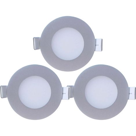 Pack 3 Mini Ultraslim LED Einbaustrahler rund 4W 300lm Ø7cm 4000K Aluminium 7hSevenOn