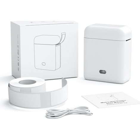 Imprimante d'étiquettes portable, imprimante d'autocollants, imprimante d'étiquettes thermique Bluetooth incluse, application intelligente avec plus de 40 polices (1/5)