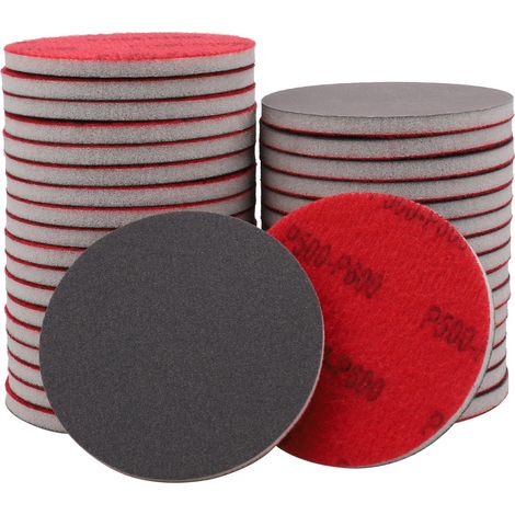 20 discos de lijado con velcro de 7,6 cm y almohadilla de soporte, grano 3000, hojas de lija reutilizables para lijado en húmedo o seco, lijadora manual