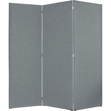 EVERGREENWEB Paravento Pieghevole di Design|Pannello divisorio per Ambienti, per casa, hotel, ufficio, bar|Separ‚ Struttura Legno, Divisorio Richiudibile Pieghevole 3 Moduli 180x190 cm|col. Grigio (1/5)