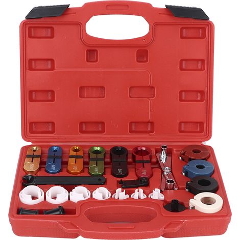 Lot de 22 pièces - Outil de déconnexion rapide pour durite climatisation auto et ligne carburant huile - kit réparation véhicule (1/5)