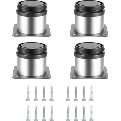 4 Pièces Pieds de Meubles Réglables, Pied de Table Reglable Hauteur Métal, Pieds Meuble Cuisine, Pieds de Meubles Armoires éTagèRes Table Acier Inoxydable, avec Vis - 50x50 mm (1/5)