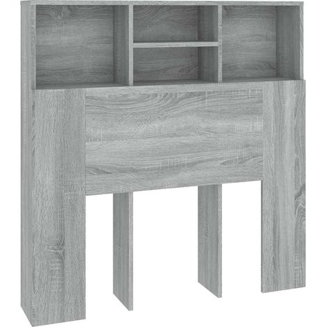 Kopfteil mit Ablagen Grau Sonoma 100x19x103,5 cm vidaXL