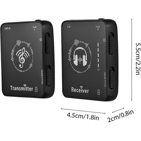 2,4-GHz-Funk-Kopfhörer-Übertragungssystem, wiederaufladbarer Sender und Empfänger (Mono/Stereo) (1/4)