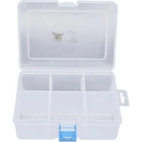 3-teiliges Set transparenter Teileboxen mit herausnehmbaren, separaten Fächern, Werkzeugorganizer aus PP, Aufbewahrungskoffer mit 6 Fächern (1/4)