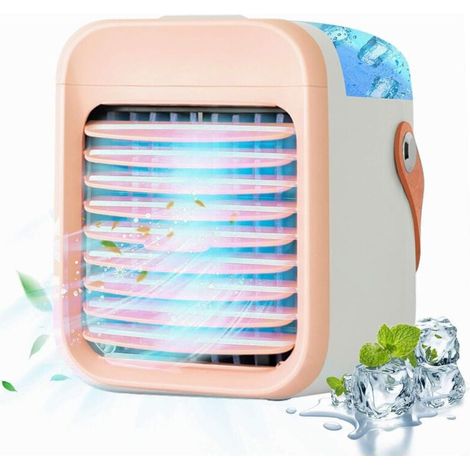 YMYNY Portable Air Conditioner, 5-in-1 Mini Portable Air Cooler, Humidifier, Air Purifier, Night Light, Aroma Diffuser, for Home, Office, Outdoor (PINK) [Energy Class A++]