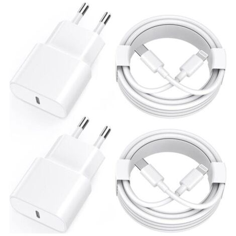 Chargeur Rapide iPhone 11 12 13 14,4 Pack [Certifié Apple MFi ] Chargeur de Adaptateur avec 2M USB-C de données Lightning Cordon de Charge Compatible avec iPhone 14 13 12 11 Pro Max XS XR X (1/4)