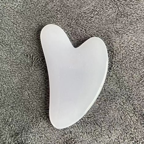 (Blanc C) 1 planche de massage facial gua sha en résine en forme de cœur, outil de massage SPA (1/5)