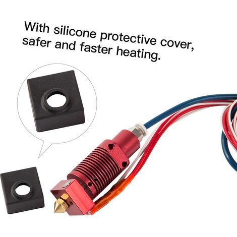 Kit Extrudeur Assemblée Hotend Buse 0,4mm Bloc Chauffant Aluminium Thermistance 100K ohms Tube PTFE 24V pour Imprimante 3D CR-10S Pro/CR-10S Pro V2