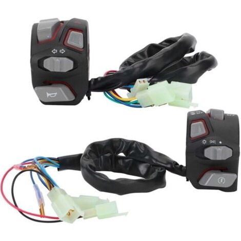 22mm moto guidon interrupteur bouton de commande étanche universel pour clignotant LightRed Light