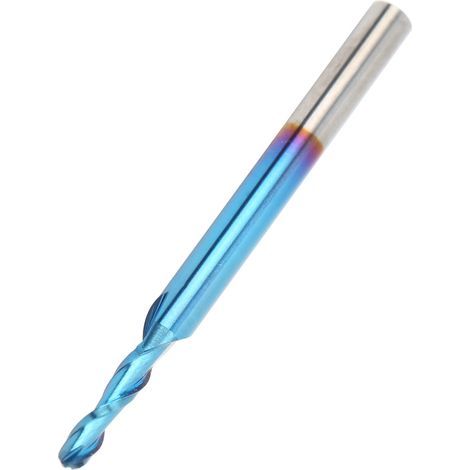 2-schneidige Spiral-CNC-Fräser mit blauer Beschichtung zum Bohren und Bearbeiten (1/5)