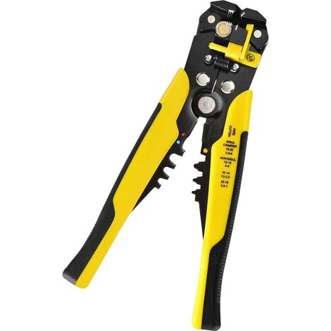 Automatischer Abisolierer für 20 cm (8 Zoll) Kabel, Crimpzange, Crimpzange für isolierte Kabel, Elektriker-Drahtschneider, Crimpen von blanken und isolierten Aderendhülsen