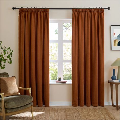 Tende foderate in ciniglia con pieghe a matita 183 cm x 117 cm Ruggine Ruggine