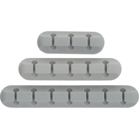 Attaches de câbles - Organisateur de câbles auto-adhésif - Lot de 3 clips de gestion de câbles en silicone adhésif - Convient aux câbles de charge USB, câbles de souris, PC de bureau et de maison - 3 (1/5)