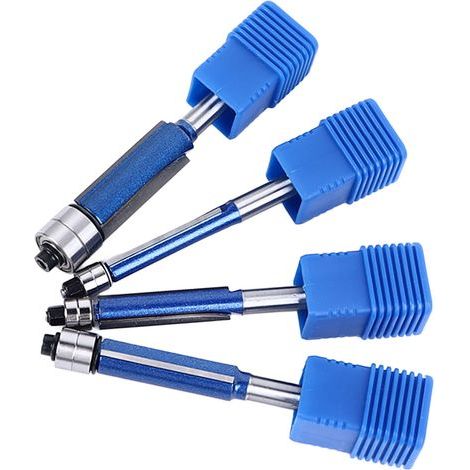 Set di frese a filo, gambo da 6 mm, doppio cuscinetto, per fresa diritta, utensile professionale per la lavorazione del legno, 4 pezzi (1/5)