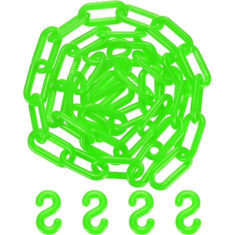 Chaîne De Barrière En Plastique, Longueur De 5 Pieds Chaîne De Sécurité Verte Imperméable Avec Boucle En Forme De S Pour Contrôle De Foule/Ascenseur/Parking/Allée (1/5)