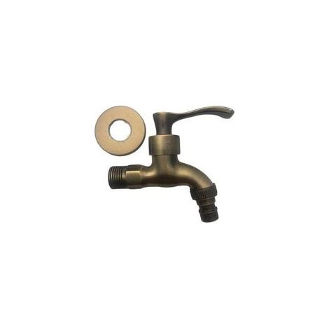 bronze Robinet de jardin vintage décoratif en laiton antique en alliage de zinc robinet d'eau de lavage robinet à un niveau unique pour jardin cuisine (1/4)