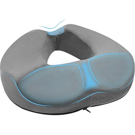 Coussin Coccyx Ergonomique, Coussin de Siège pour Hémorroïdes, Coussins orthopédique Donut Cushion Memory Foam Soulage Hémorroïdes Sciatique pour Bureau, Voiture, Fauteuil Roulant (1/5)