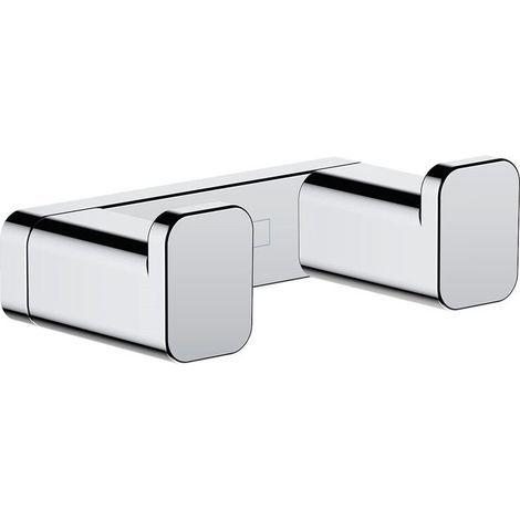 Hansgrohe Double Metal Hook 6.6x2x3.6cm with Concealed Fixings, Chrome (41755000)