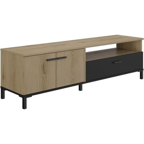 CALICOSY - Meuble TV 2 portes 1 tiroir L160 cm - TRUST (1/5)