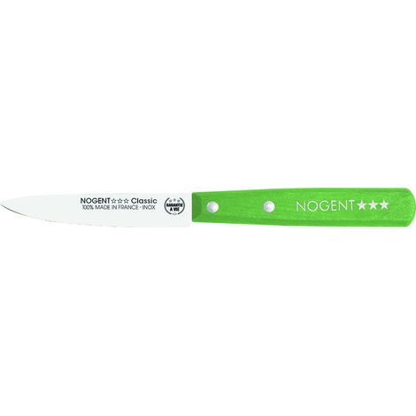 Couteau D'office Lame Inox 9 Cm Manche Vert Anis - Nogent