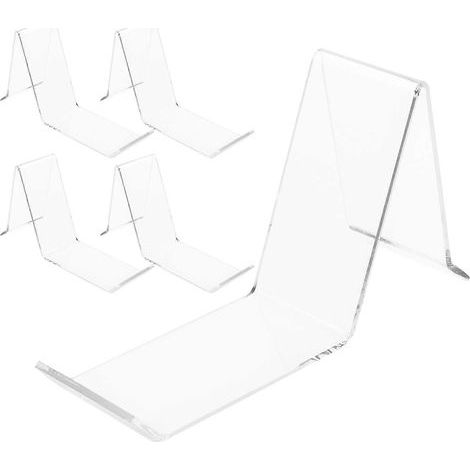 1 Set mit 5 erhöhten, transparenten Schuhaufstellern aus Acryl für Schuhhändler (weiß) – 14,1 x 8,6 cm – Weiß (1/4)