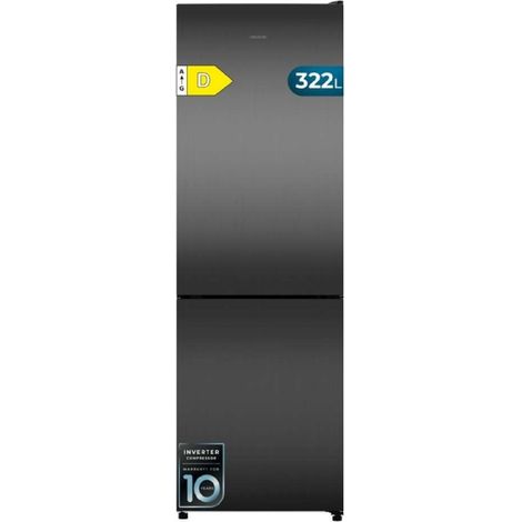 Cecotec Frigorífico Combi 322L Bolero CoolMarket Combi 322i Dark D. 185,5cm de Alto, 59,5cm de Ancho, Tecnología Multi Airflow