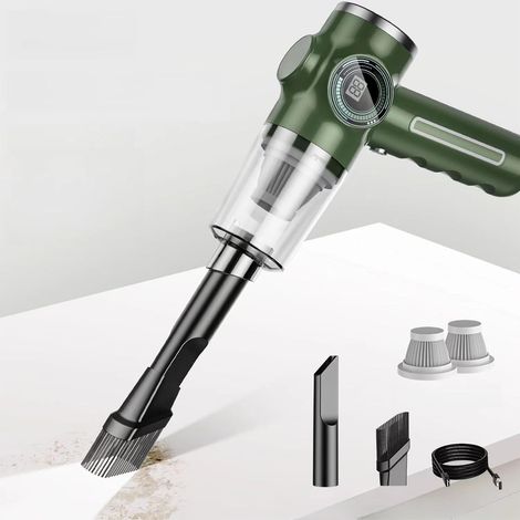 Aspirateur sans fil rechargeable à main amélioré avec indicateur de charge, vitesse élevée de 40 000 tr/min, équipé d'un embout multifonctionnel (1/5)