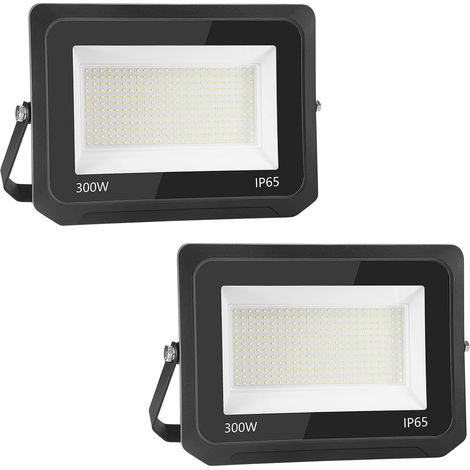 2pcs Projecteur LED Extérieur 300W 30000LM 3000K Blanc Chaud IP65 Étanche pour Terrasse, Jardin, Parc, Garage, Cour, Entrée (1/5)