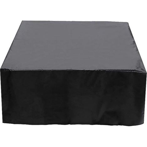 Housse de Protection pour Salon de Jardin - Noir - 126x126x74cm - Imperméable et Coupe-Vent (1/4)