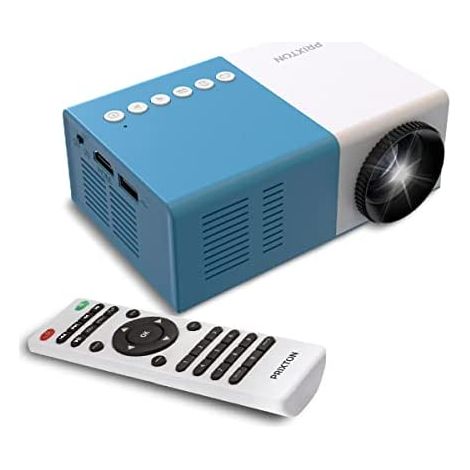 Proyector Portátil PRIXTON Cine Mini, 900 Lúmenes, Full HD, HDMI/USB/MicroSD/AUX/AV, Altavoces, Control Remoto, Gris (1/5)