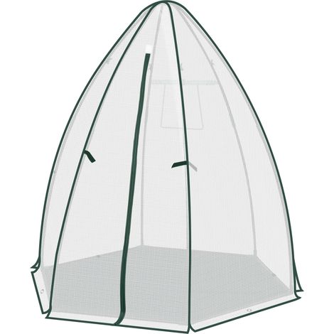 Mini invernadero portátil PE 130 g/m² con estructura de acero 160 x 180 x 160 cm blanco (1/5)