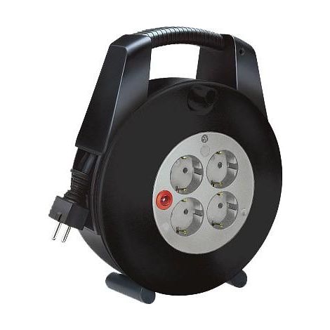 Brennenstuhl Vario Line carrete de cable negro 15 metros