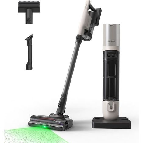 Tineco – Aspirateur balai sans fil 200AW – Autonomie 100 min – Base auto-vide 2,5 L – Brosse anti-enroulement pour cheveux