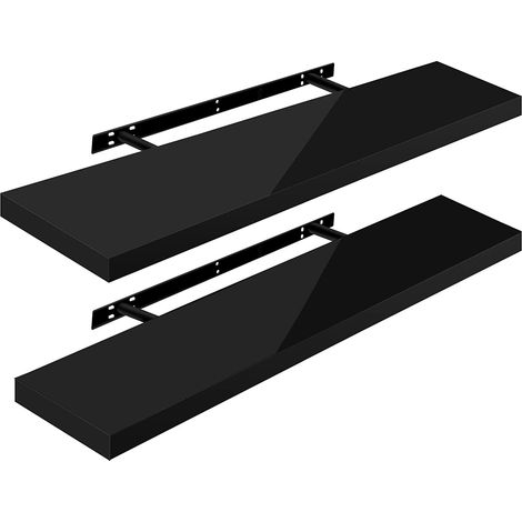 WOLTU 2 x Étagère Murale, Tablette Murale Panneau de Bois, Étagère Flottante, Étagère à Livres, 100x22, 9x3, 8cm, Nior RG9482sz-2 (1/4)