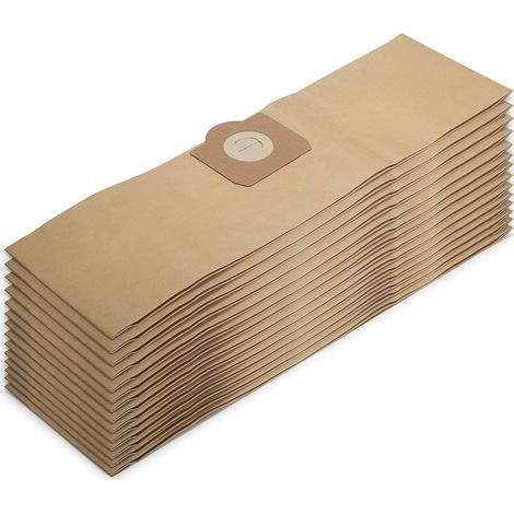 Paquete de 10 bolsas de papel para aspiradora compatibles con la aspiradora en seco y húmedo Karcher WD3 MV3. (1/5)