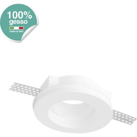 Faretto Incasso Soffitto Tondo in gesso, GU10, Foro 102 mm