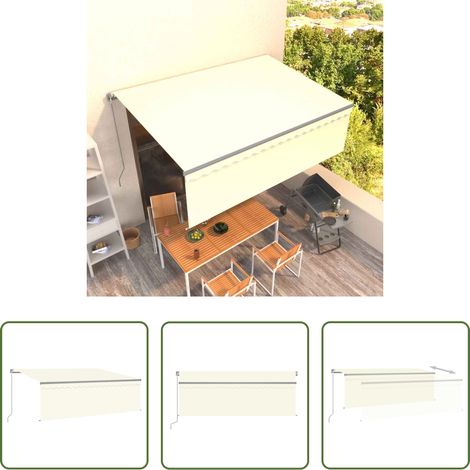 Markise Einziehbar - Markise Manuell Einziehbar mit Rollo 4x3 m Creme (1/5)