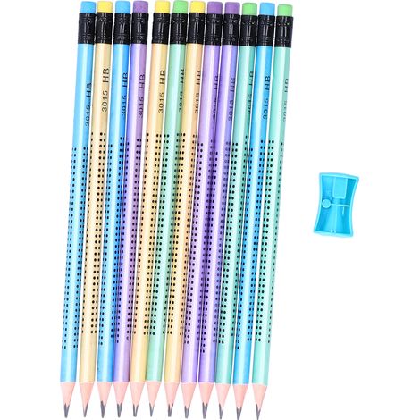 12Pcs Pencil Painting Composition NonSlip Pen Set with Sharpener Stationery Replacement (1/5)