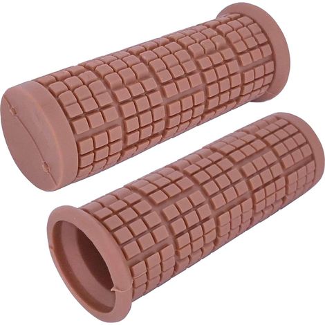 Paire de poignée vélo antidérapante diamètre 22mm longeur 110mm universelle application multiple brouette diable, marron (1/3)