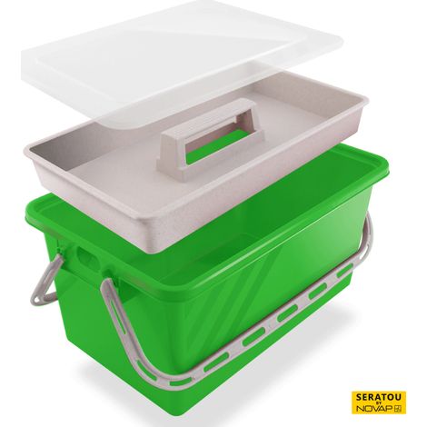 Boite de rangement 24 L Vert - couvercle Translucide - SERATOU - 5910214 (1/5)
