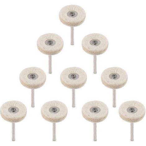 10 disques de polissage en feutre de laine de 25 mm pour perceuse, meuleuse, brosses pour outil rotatif (1/5)