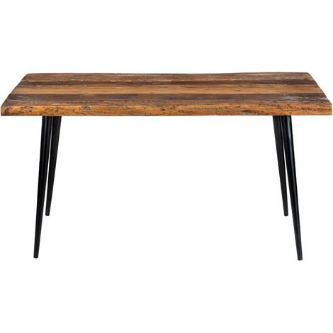 Table à manger industrielle bois recyclé MELISSA 150cm - 150x90x78 cm - Kayu Meuble (1/5)