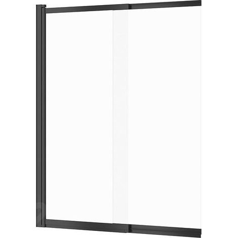 Cersanit Larga - Pare-baignoire, en deux parties, 116x140 cm, noir/verre clair S932-142 (1/2)
