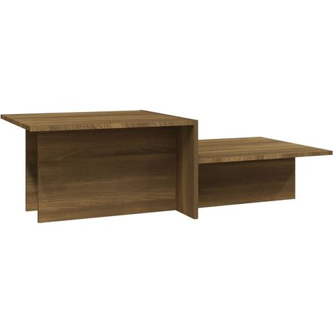 Mesa de centro madera contrachapada marrón roble 111,5x50x33 cm vidaXL (1/5)
