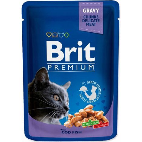 Cabillaud adulte Brit premium CAT (sachet) 100g