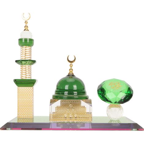 Dôme mosquée décoration cristal figurine musulmane architecture miniature pour voiture bureau (1/5)
