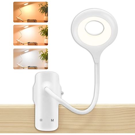 Lampe de lecture clip-on pour lit, lampe de chevet LED protection des yeux, lumière flexible pour lecture (1/5)