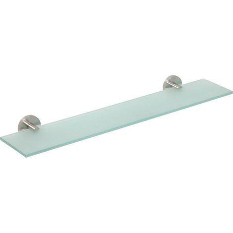 Tablette en verre X-STEEL 600 mm, acier inoxydable mat (1/2)